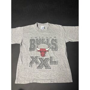 Vintage Chicago Bulls XXL  KIDS  Gray Cotton Salem T Shirt Made In USA
